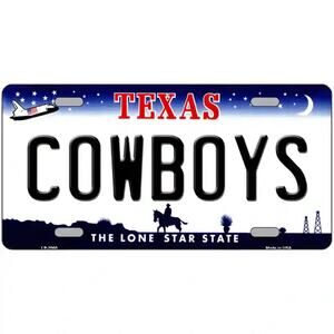 NFL Dallas Cowboys License Plate Super Bowl New Texas Retro Auto Sign Metal